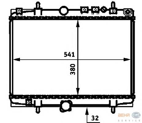 8MK 376 714-411 HELLA radiador de esfriamento de motor