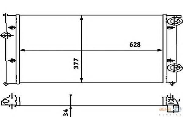 8MK376714-681 HELLA radiador de esfriamento de motor