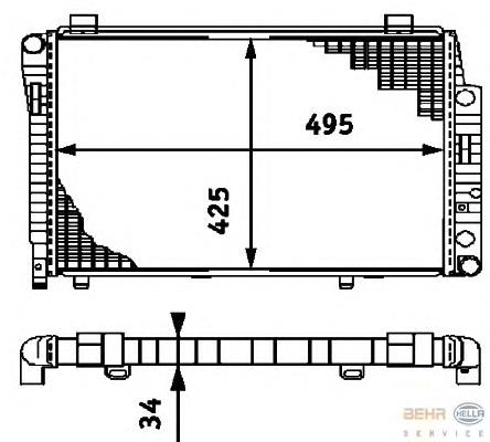 8MK376714551 HELLA radiador de esfriamento de motor