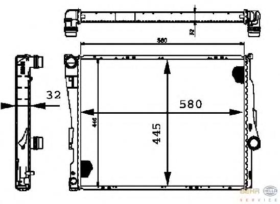 8MK376716251 HELLA radiador de esfriamento de motor