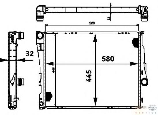 8MK376716261 HELLA radiador de esfriamento de motor