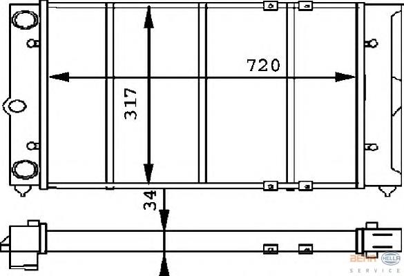 Radiador de esfriamento de motor 8MK376715281 HELLA