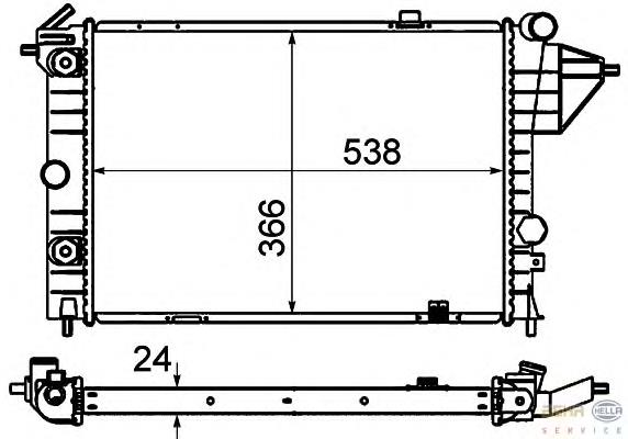 8MK376715731 HELLA radiador de esfriamento de motor