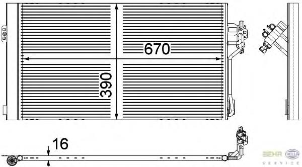 8FC351343011 HELLA radiador de aparelho de ar condicionado