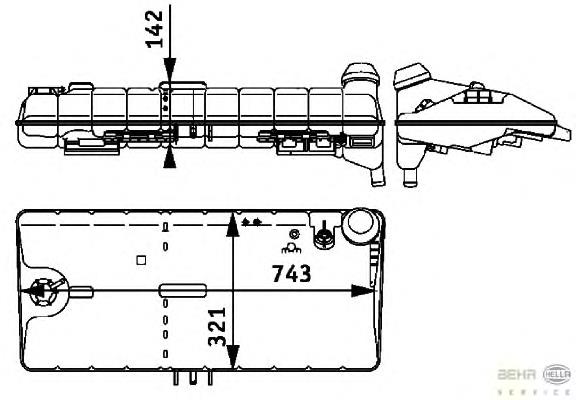 Tanque de expansão do sistema de esfriamento 996044 Nissens