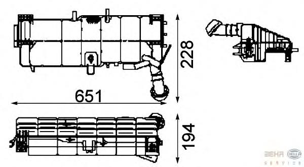 8MA376705361 HELLA tanque de expansão do sistema de esfriamento