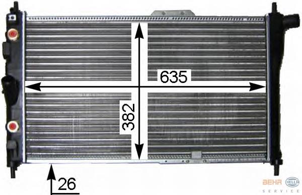 8MK376705581 HELLA radiador de esfriamento de motor