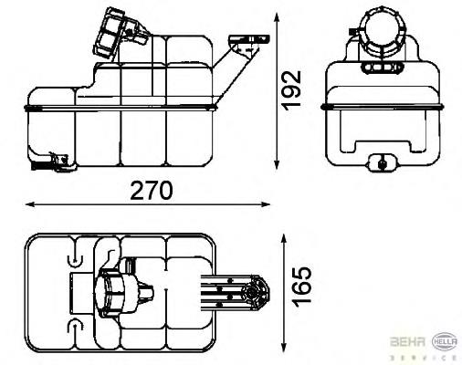 721601 Diesel Technic tanque de expansão do sistema de esfriamento