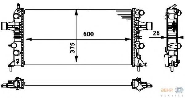 8MK376710661 HELLA radiador de esfriamento de motor