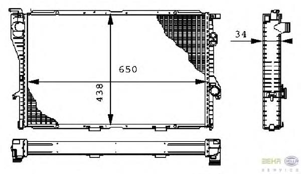 8MK376711111 HELLA radiador de esfriamento de motor