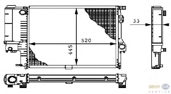 8MK376711121 HELLA radiador de esfriamento de motor