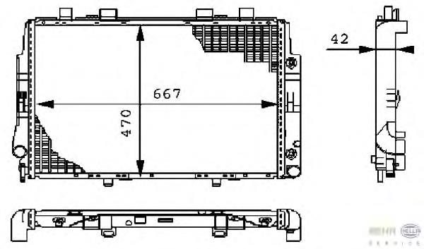 8MK376711174 HELLA radiador de esfriamento de motor