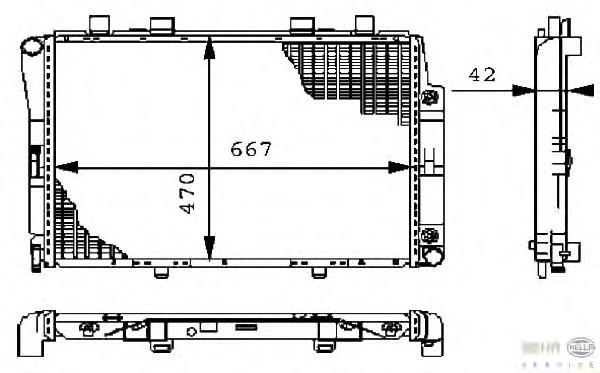 8MK 376 711-161 HELLA radiador de esfriamento de motor