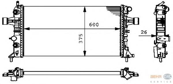 8MK376710324 HELLA radiador de esfriamento de motor