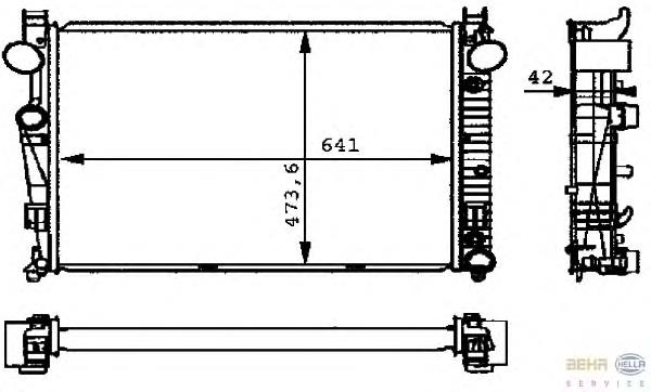 8MK376710291 HELLA radiador de esfriamento de motor