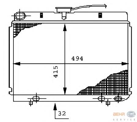 8MK376710531 HELLA radiador de esfriamento de motor