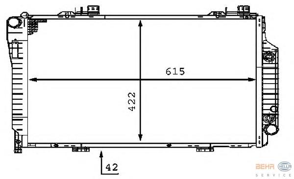 8MK376710361 HELLA radiador de esfriamento de motor