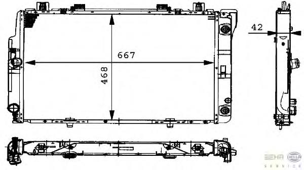 Radiador de esfriamento de motor 8MK376711524 HELLA