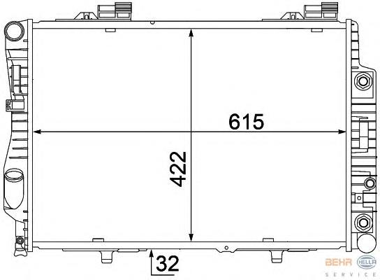 8MK376711231 HELLA radiador de esfriamento de motor