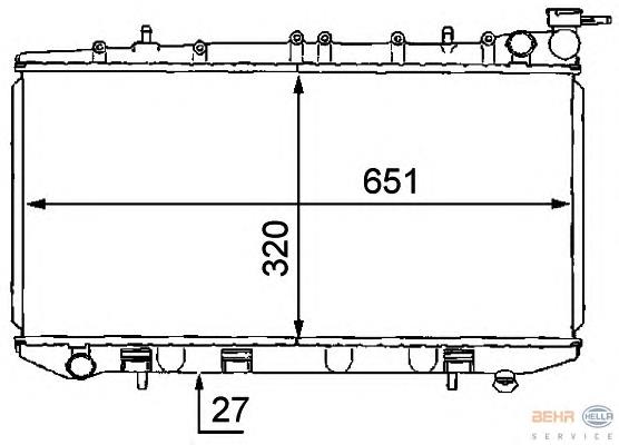 8MK376707641 HELLA radiador de esfriamento de motor