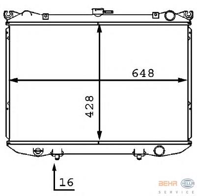 8MK376707561 HELLA radiador de esfriamento de motor