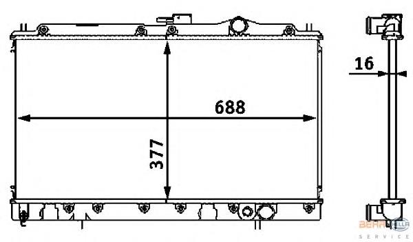 8MK376708111 HELLA radiador de esfriamento de motor