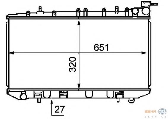 8MK376707741 HELLA radiador de esfriamento de motor