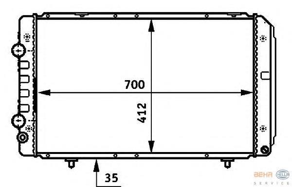 8MK 376 707-071 HELLA radiador de esfriamento de motor