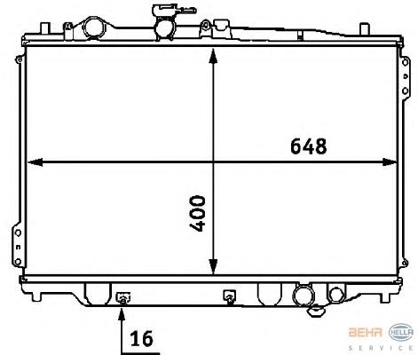 8mk376707421 HELLA radiador de esfriamento de motor