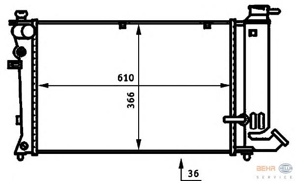 8MK376707121 HELLA radiador de esfriamento de motor