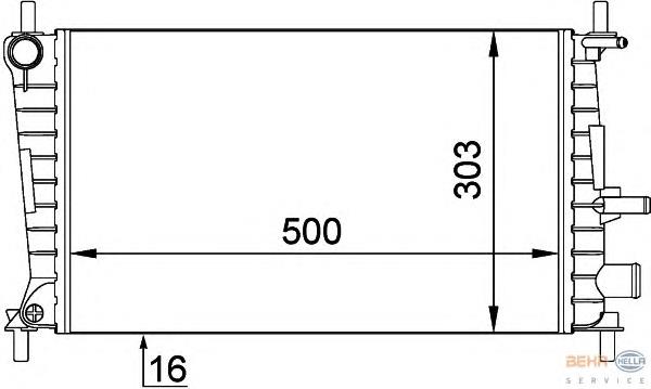 8MK 376 707-321 HELLA radiador de esfriamento de motor