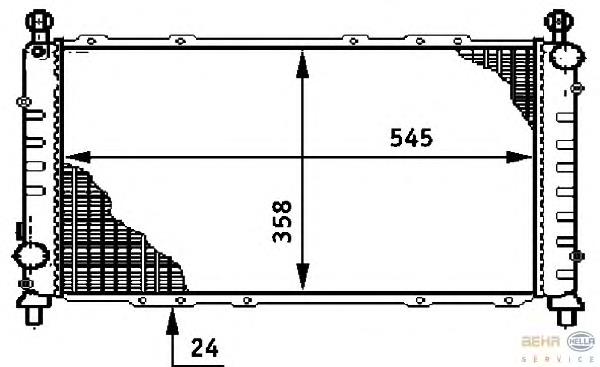 8MK376708441 HELLA radiador de esfriamento de motor