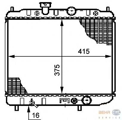 8MK 376 708-541 HELLA radiador de esfriamento de motor