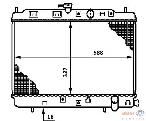 8MK376708561 HELLA radiador de esfriamento de motor