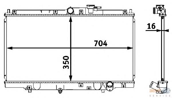 8MK376708261 HELLA radiador de esfriamento de motor