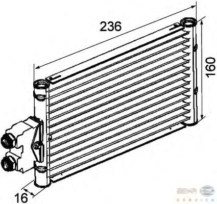 8MO376747201 HELLA radiador de esfriamento, caixa automática de mudança