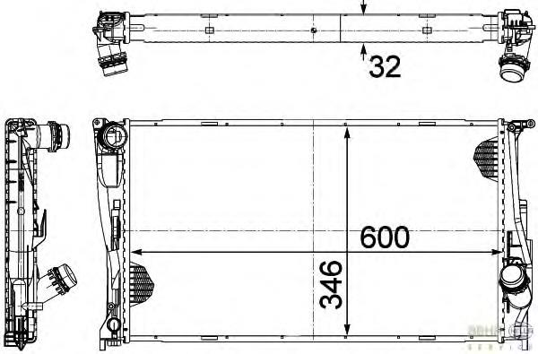 8MK376754011 HELLA radiador de esfriamento de motor