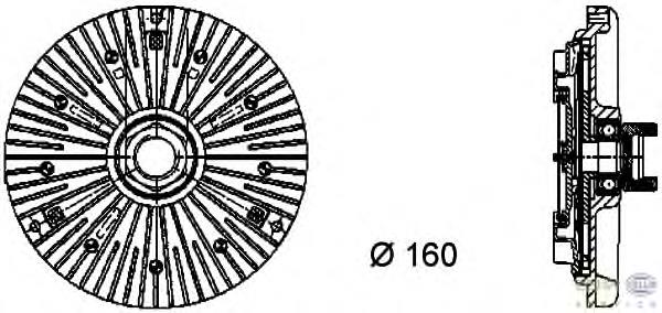 8MV376733001 HELLA acoplamento viscoso de ventilador de esfriamento