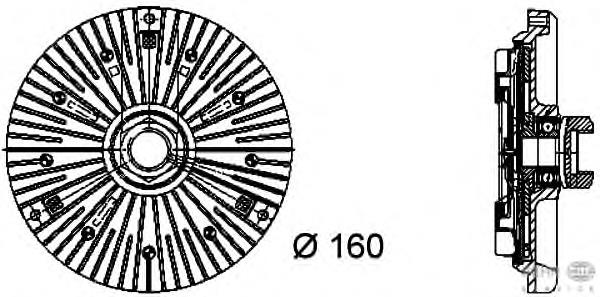 8MV376733031 HELLA acoplamento viscoso de ventilador de esfriamento