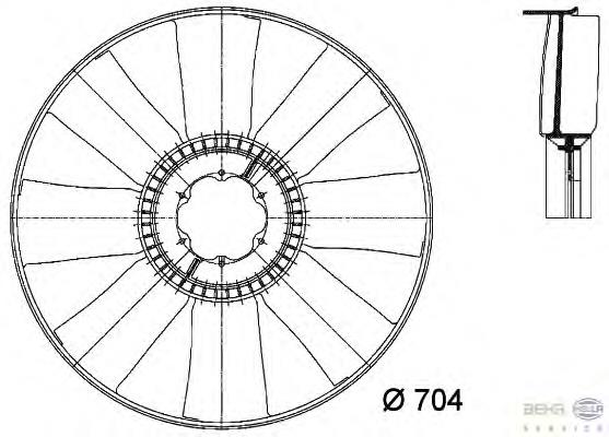 8MV376733131 HELLA ventilador (roda de aletas do radiador de esfriamento)