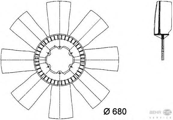 8MV376733071 HELLA acoplamento viscoso de ventilador de esfriamento