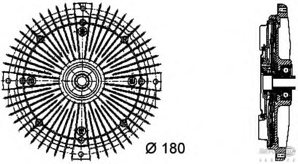 8MV376732491 HELLA acoplamento viscoso de ventilador de esfriamento