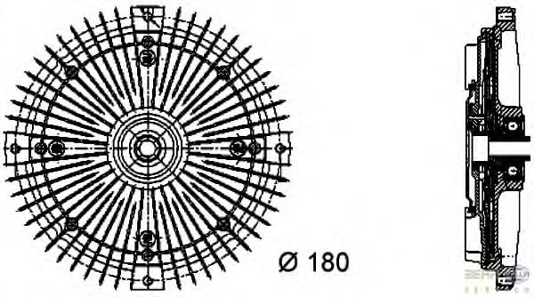 8MV376732481 HELLA acoplamento viscoso de ventilador de esfriamento