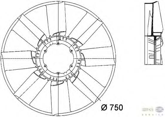 8MV376733261 HELLA ventilador (roda de aletas do radiador de esfriamento)