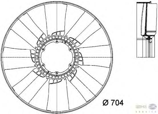 8MV376733251 HELLA ventilador (roda de aletas do radiador de esfriamento)