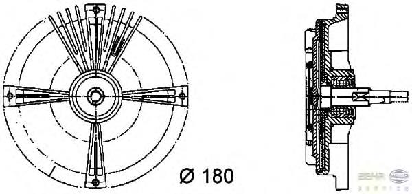 Acoplamento viscoso de ventilador de esfriamento 8MV376731111 HELLA