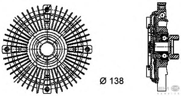 Acoplamento viscoso de ventilador de esfriamento 8MV376732201 HELLA