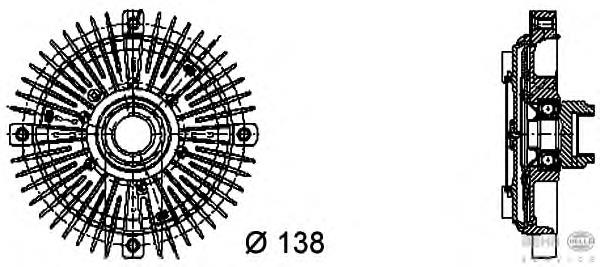 8MV376732231 HELLA acoplamento viscoso de ventilador de esfriamento