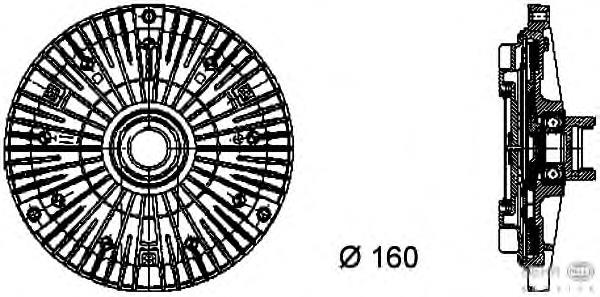 8MV376732101 HELLA acoplamento viscoso de ventilador de esfriamento