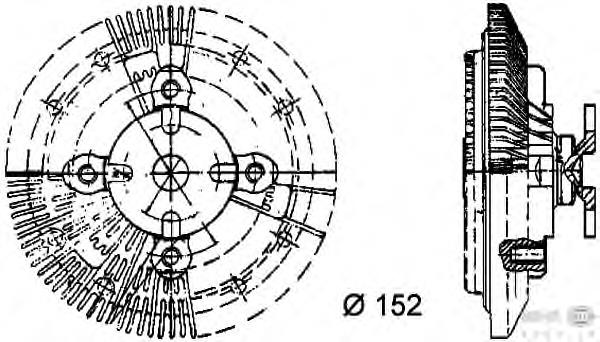 8MV 376 732-121 HELLA acoplamento viscoso de ventilador de esfriamento